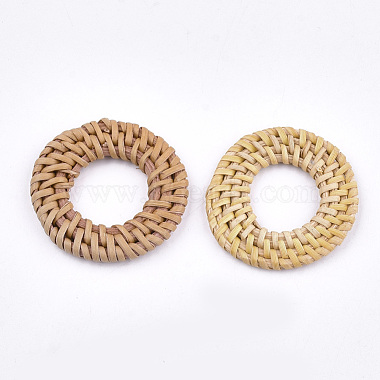 Handmade Reed Cane/Rattan Woven Linking Rings(WOVE-T005-06A)-2