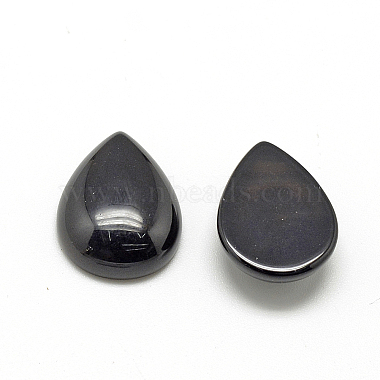 Natural Black Stone Cabochons(X-G-R417-10x14-46)-2