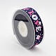 Valentine's Day Word Love Printed Polyester Grosgrain Ribbons for Gift Packaging(SRIB-F001-02F)-2