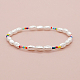 Glass Seed & Imitation Pearl Beaded Stretch Bracelet(QS5138-02)-3