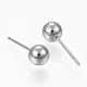 201 Stainless Steel Ball Stud Earrings(STAS-H413-02P-C)-2