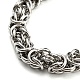 304 Stainless Steel Byzantine Chain Necklaces with 316L Surgical Stainless Steel  Sheep Clasps(NJEW-D046-04AS)-3