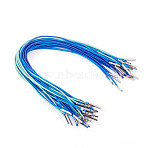 32Pcs 4 Colors Round Elastic Barbed Cord For Mask Hat Book Binding, Tag Chains with Metal Cord Ends, Platinum, Mixed Color, 300x1.5mm, 8pcs/color(FIND-TA0008-88A)