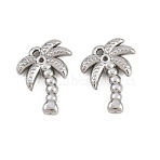 304 Stainless Steel Pendants Rhinestone Settings, Coconut Tree Shape Charms, Stainless Steel Color, 16.5x12x3mm, Hole: 1mm, fit for 0.9mm rhinestone(STAS-L317-13P)
