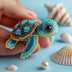 3D Turtle DIY Bead Embroidery Kits, including Resin Seed Beads, Elastic Crystal Thread, Scissors, Cotton Stuffing, Fabric, Mixed Color, 3x5.5mm, Hole: 1.5mm(DIY-A064-02A)