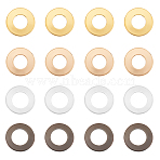 Brass Linking Rings, Donut, Mixed Color, 12x1mm, 4 colors, 10pcs/color, 40pcs/box(KK-PH0002-17)