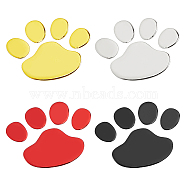 8 Sheets 4 Colors Cute PVC Self Adhesive Car Stickers, Waterproof 3D Paw Print Car Decorative Decals for Vehicle Decoration, Mixed Color, 69x150x0.8mm, Sticker: 60x70mm, 2 sheets/color(STIC-FH0001-19)