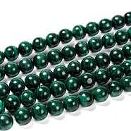 Natural Malachite Beads Strands, Round, 8mm, Hole: 1mm, about 49pcs/strand, 15.5 inches(39.5cm)(G-O166-07B-8mm)