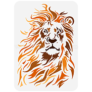 Plastic Drawing Painting Stencils Templates, for Painting on Scrapbook Fabric Tiles Floor Furniture Wood, Rectangle, Lion, 29.7x21cm(DIY-WH0396-525)