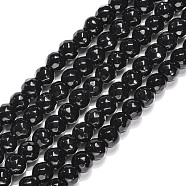 Black Stone Beads Strands, Dyed, Faceted(64 Facets), Round, 6mm, Hole: 1mm, about 61pcs/strand, 15 inch(G-I087-6mm)