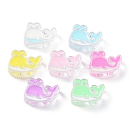 Transparent Acrylic Beads, with Enamel, Dolphin, Mixed Color, 20x27x9mm, Hole: 3.6mm(OACR-A029-02)