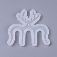 Music Book Clip Silicone Molds, Resin Casting Molds, For UV Resin, Epoxy Resin Jewelry Making, Antler Comb, White, 105x110x8.5mm(DIY-WH0146-45G)