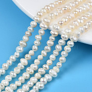 Natural Cultured Freshwater Pearl Beads Strands, Potato, Seashell Color, 3.5~5x4.5~6x4~5mm, Hole: 0.7mm, about 70~76pcs/strand, 13.70 inch~13.98 inch(34.8cm~35.5cm)(PEAR-N013-04B)