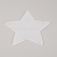 Custom Star Shape Plastic Thread Holder Card, Thread Winding Boards, for Cross-Stitch, Clear, 12.5x13x0.25cm(TOOL-WH0135-03)