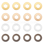 PandaHall Elite Brass Linking Rings, Donut, Mixed Color, 12x1mm, 4 colors, 10pcs/color, 40pcs/box(KK-PH0002-17)