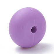 Food Grade Eco-Friendly Silicone Beads, Chewing Beads For Teethers, DIY Nursing Necklaces Making, Rondelle, Medium Orchid, 14x8mm, Hole: 3mm(SIL-Q001B-03)