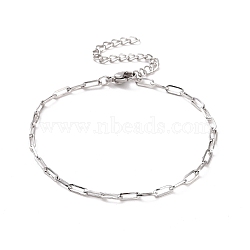 304 Stainless Steel Cable Chain Bracelet for Men Women, Stainless Steel Color, 6-7/8 inch(17.4cm)(BJEW-E031-05F-P)
