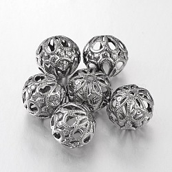 Gunmetal Iron Round Filigree Beads, Filigree Ball, 18mm, hole: 1.5mm(X-E064Y-B)