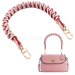 PU Leather Bag Handles, with Alloy Clasp, for Bag Straps Replacement Accessories, Misty Rose, 43.5x2.35x2.1cm(FIND-WH0103-06B-KCG)