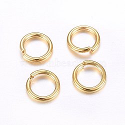 304 Stainless Steel Open Jump Rings, Real 24K Gold Plated, 16 Gauge, 8x1.3mm, Inner Diameter: 5.5mm(STAS-O098-02G-13)