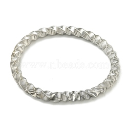 Non-Tarnish Adjustable 304 Stainless Steel Twist Spring Wire Bracelets, Stainless Steel Color, Inner Diameter: 2~2-3/8 inch(5~6cm)(BJEW-H617-14P)