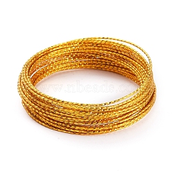 Aluminum Wire, Textured, Gold, 2mm, about 10m/roll(X-AW-WH0002-05A)