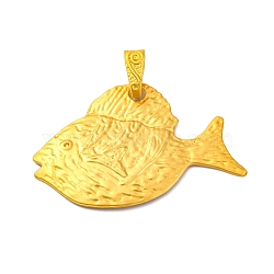 Alloy Pendants, Sea-fish, Golden, 45.4x69x2.6mm, Hole: 13x5.5mm(PALLOY-S195-02E-G)