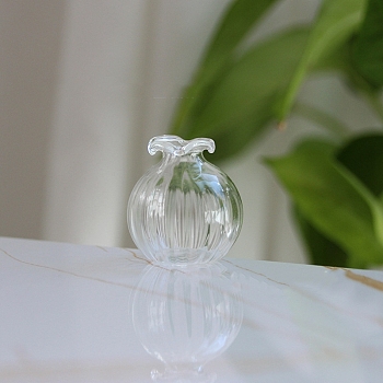 Glass Dried Flower Vase Ornaments, Micro Landscape Home Dollhouse Accessories, Pretending Prop Decorations, Clear, 28mm