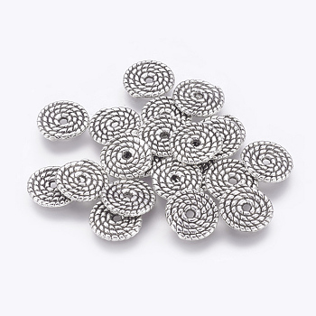 Tibetan Style Spacer Beads, Lead Free & Cadmium Free, Disc, Antique Silver, 10x1.2mm, Hole: 2mm