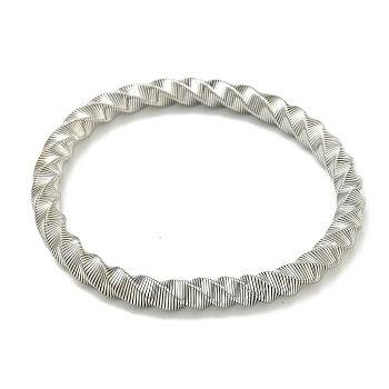 Non-Tarnish Adjustable 304 Stainless Steel Twist Spring Wire Bracelets, Stainless Steel Color, Inner Diameter: 2 inch(5.2cm)