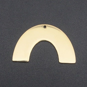 201 Stainless Steel Pendants, Moon Bridge Shape, Laser Cut, Golden, 21x33.5x1mm, Hole: 1.6mm