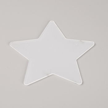 Custom Star Shape Plastic Thread Holder Card, Thread Winding Boards, for Cross-Stitch, Clear, 12.5x13x0.25cm