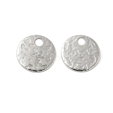 Stainless Steel Color Flat Round 304 Stainless Steel Charms