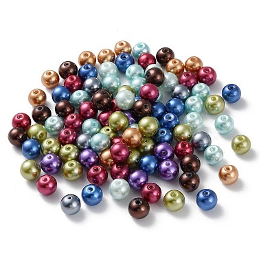 Mixed Color Round Glass Pearl Beads(X-HYC004)-4