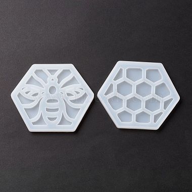 DIY Bee and Honeycomb Shape Coaster Silicone Molds(DIY-K044-01)-4