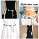 2Pcs 2 Styles Alloy Flower Link Chain Belt with Resin Beaded(AJEW-AR0001-64)-5