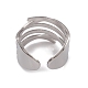 Non-Tarnish 304 Stainless Steel Hollow Out Open Cuff Rings for Women(RJEW-G285-20P)-3