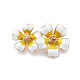 Double Flower Alloy Gold Enamel Pin Brooches(JEWB-C037-01KCG)-1