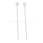 Non-Tarnish 304 Stainless Steel Eye Pin, Stainless Steel Color, 45mm, Hole: 2mm, Pin: 0.7mm(X-STAS-R045-45mm)