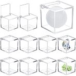 Transparent Plastic Gift Boxes, with Flip Cover, Square, Clear, 5x5x5cm(CON-WH0003-14)