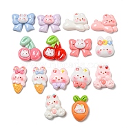 Rabbit Theme Opaque Resin Decoden Cabochons, for Jewelry Making, Mixed Shapes, 16~24x15~25x6~8mm(RESI-F052-B03)