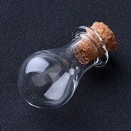 Glass Bottles, with Cork Stopper, Wishing Bottle, teardrop, Clear, 28x14mm, Bottleneck: 8mm in diameter, Capacity: 2ml(X-AJEW-D037-08)