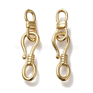 Brass S-Hook Clasps, Cadmium Free & Lead Free, Real 24K Gold Plated, 23mm(KK-H502-09G)