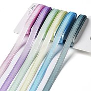 18 Yards 6 Colors Polyester Stripe Ribbon, for DIY Handmade Craft, Hair Bowknots and Gift Decoration, Rainbow Color Palette, Mixed Color, 3/8~1/2 inch(10~12mm), about 3 yards/color(SRIB-C001-B09)