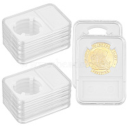 Plastic Coin Storage Box, Rectangle, White, 84.5x59x8mm, Inner Diameter: 41x35mm(AJEW-WH0009-74B)