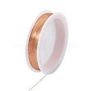 Copper Wire, Round, for Jewelry Making, Raw(Unplated), 28 Gauge(0.3mm), about 236.22 Feet(72m)/Roll(CWIR-TAC0002-01A-C)