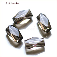 Imitation Austrian Crystal Beads, Grade AAA, Faceted, Column, Gray, 11x7.5mm, Hole: 0.7~0.9mm(SWAR-F055-12x6mm-21)