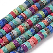 Natural Imperial Jasper Beads Strands, Dyed, Column, Mixed Color, 6~6.5x3~3.5mm, Hole: 1.2mm, about 115pcs/strand, 15.35 inch~15.74 inch(39~40cm)(G-I263-01C)