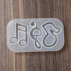 DIY Silicone Molds, Quicksand Molds, Shaker Molds, Resin Casting Molds, Musical Note, 118x70x11mm, Inner Diameter: 27~44x43~60mm(DIY-G091-06A)