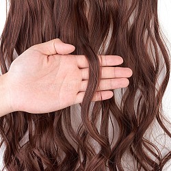 3/4 Full Head Curly Wavy Clips , Synthetic Hair Extensions Hairpieces for Women, Heat Resistant High Temperature Fiber, Long & Curly Hair, Light Brown, 19.6~21.6 inches(50~55cm)(OHAR-G006-B01)